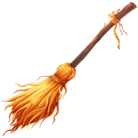 AI generated Cartoon witch broom isolated on transparent background png