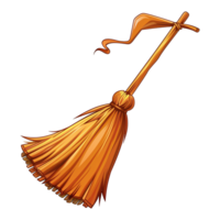 AI generated Cartoon witch broom isolated on transparent background png