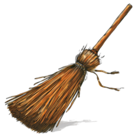 AI generated Cartoon witch broom isolated on transparent background png