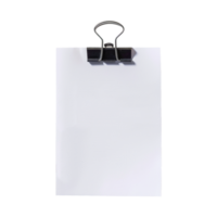 AI generated Blank paper with paper clip isolated on transparent background png