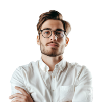 AI generated Man with glass isolated on transparent background png