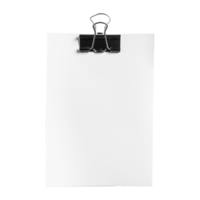 ai gerado em branco papel com papel grampo isolado em transparente fundo png