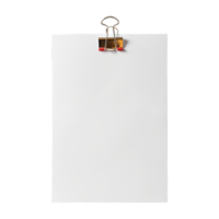 AI generated Blank paper with paper clip isolated on transparent background png