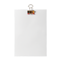 AI generated Blank paper with paper clip isolated on transparent background png