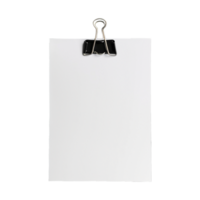 AI generated Blank paper with paper clip isolated on transparent background png