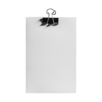 AI generated Blank paper with paper clip isolated on transparent background png