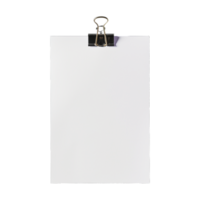 AI generated Blank paper with paper clip isolated on transparent background png