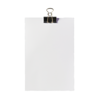 ai gegenereerd blanco papier met papier klem geïsoleerd Aan transparant achtergrond PNG