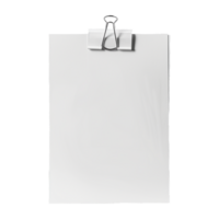 AI generated Blank paper with paper clip isolated on transparent background png