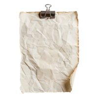 ai généré Vide papier avec papier agrafe isolé sur transparent Contexte png