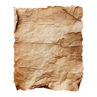 AI generated Old paper isolated on transparent background png