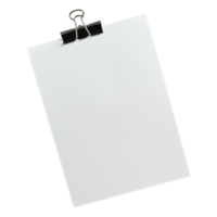 AI generated Blank paper with paper clip isolated on transparent background png