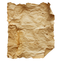 AI generated Old paper isolated on transparent background png