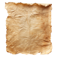 AI generated Old paper isolated on transparent background png