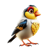 AI generated 3D Albatross cartoon character PNG white background