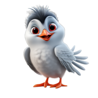 AI generated Cute cartoon bird isolated on transparent background. 3D illustration. png