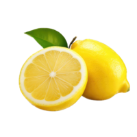 AI generated fresh Lemon on transparent Background PNG