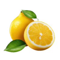 AI generated fresh Lemon on transparent Background PNG