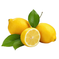 AI generated fresh Lemon on transparent Background PNG