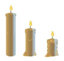 Melting Candle In Three Stages vector