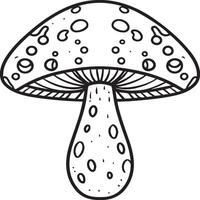 Mushroom coloring pages. Mushroom outline vector for coloring book