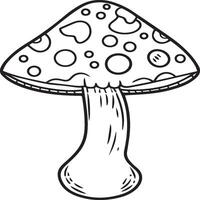 Mushroom coloring pages. Mushroom outline vector for coloring book