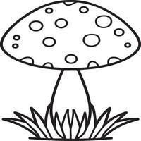 Mushroom coloring pages. Mushroom outline vector for coloring book