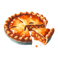 ai généré une délicieux tarte est assis seule. png