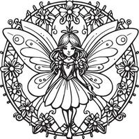 Fairies coloring pages for coloring book. Fairies outline vector