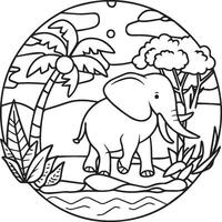 Safari coloring pages. Safari outline for coloring book vector