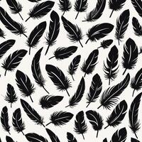 Feather silhouette illustration ink drawing vector art