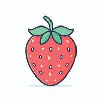 Strawberry minimalist clip art vector illustration