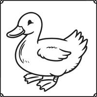 Duck coloring pages. Duck outline vector for coloring book