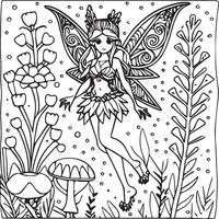 Fairies coloring pages for coloring book. Fairies outline vector