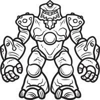 golem colorante paginas monstruo rock colorante paginas vector