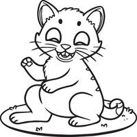 Cute cat coloring pages for coloring book. Cat outline vector. Playing cat coloring pages. Funny cat outline vector