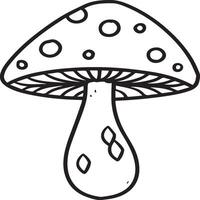 Mushroom coloring pages. Mushroom outline vector for coloring book