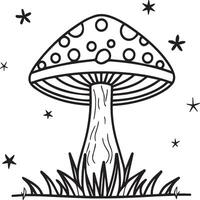 Mushroom coloring pages. Mushroom outline vector for coloring book