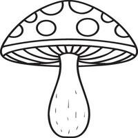 Mushroom coloring pages. Mushroom outline vector for coloring book