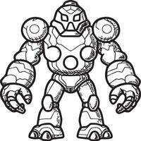 Golem coloring pages. Monster rock coloring pages vector