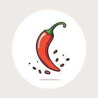 rojo caliente chile pimienta acortar Arte ilustración vector diseño