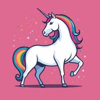 Cute kawaii unicorn illustration colorful vector art for children