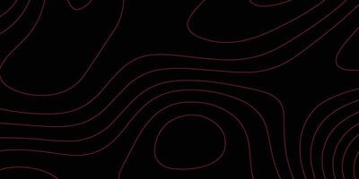 Topographic map. Red topography wave background. Red abstract pattern texture on dark background. Red black background. vector