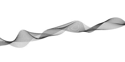 Abstract flowing curve wave lines background. Modern wave black lines on white background. vector