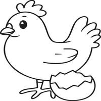 Chicken coloring pages. Chicken outline vector for coloring book