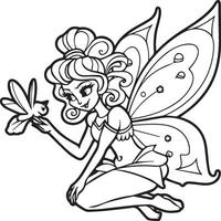 Fairies coloring pages for coloring book. Fairies outline vector