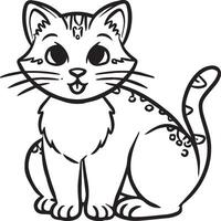 Cute cat coloring pages for coloring book. Cat outline vector