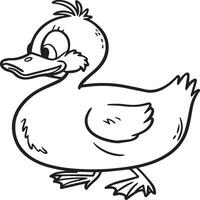 Duck coloring pages. Duck outline vector for coloring book