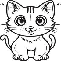 Cute cat coloring pages for coloring book. Cat outline vector