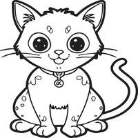 Cute cat coloring pages for coloring book. Cat outline vector